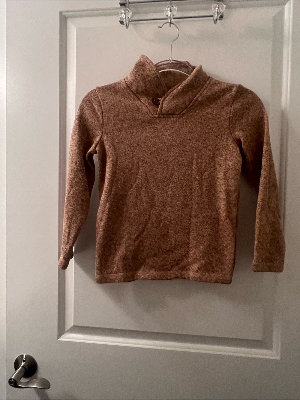 Jumping Beans Boys Size 7 Brown Heathered Shawl Collar Sweater